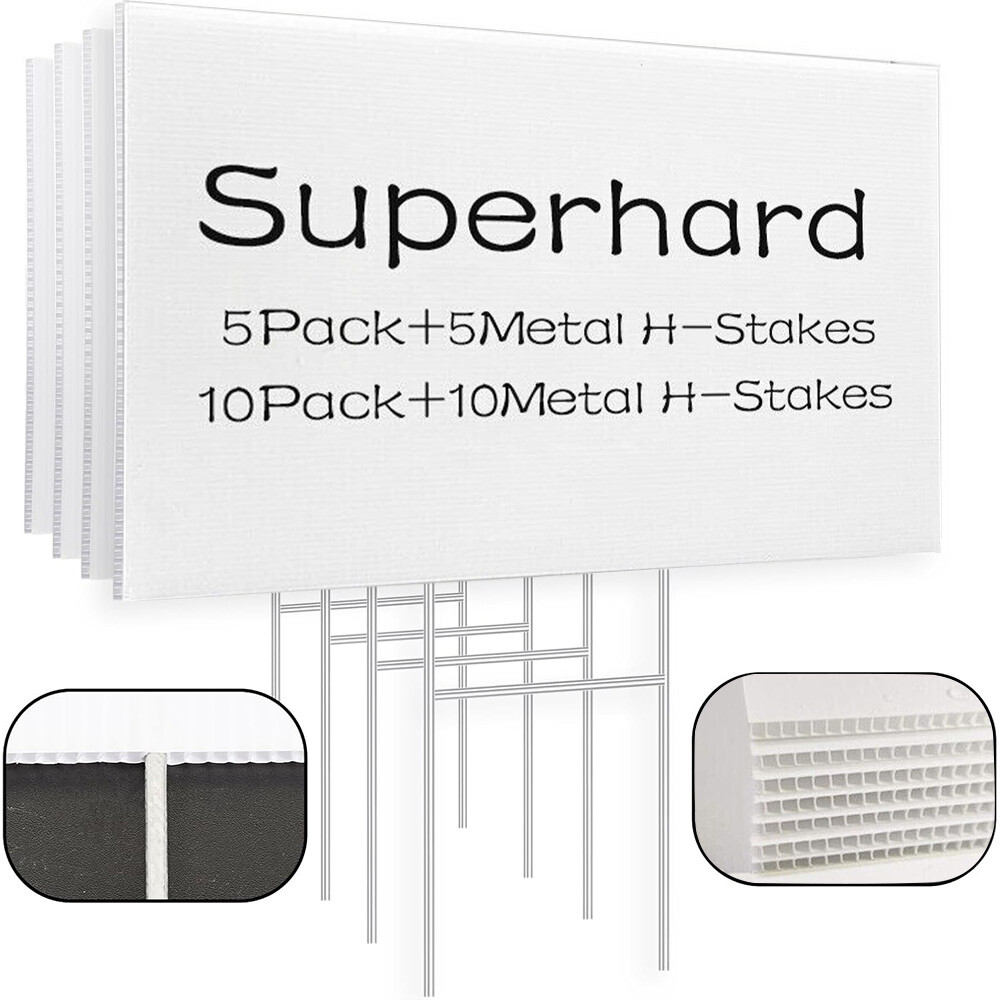 18×24 17×12 Yard Signs Personalized Blank Corrugated Lawn Sign Large With Stakes