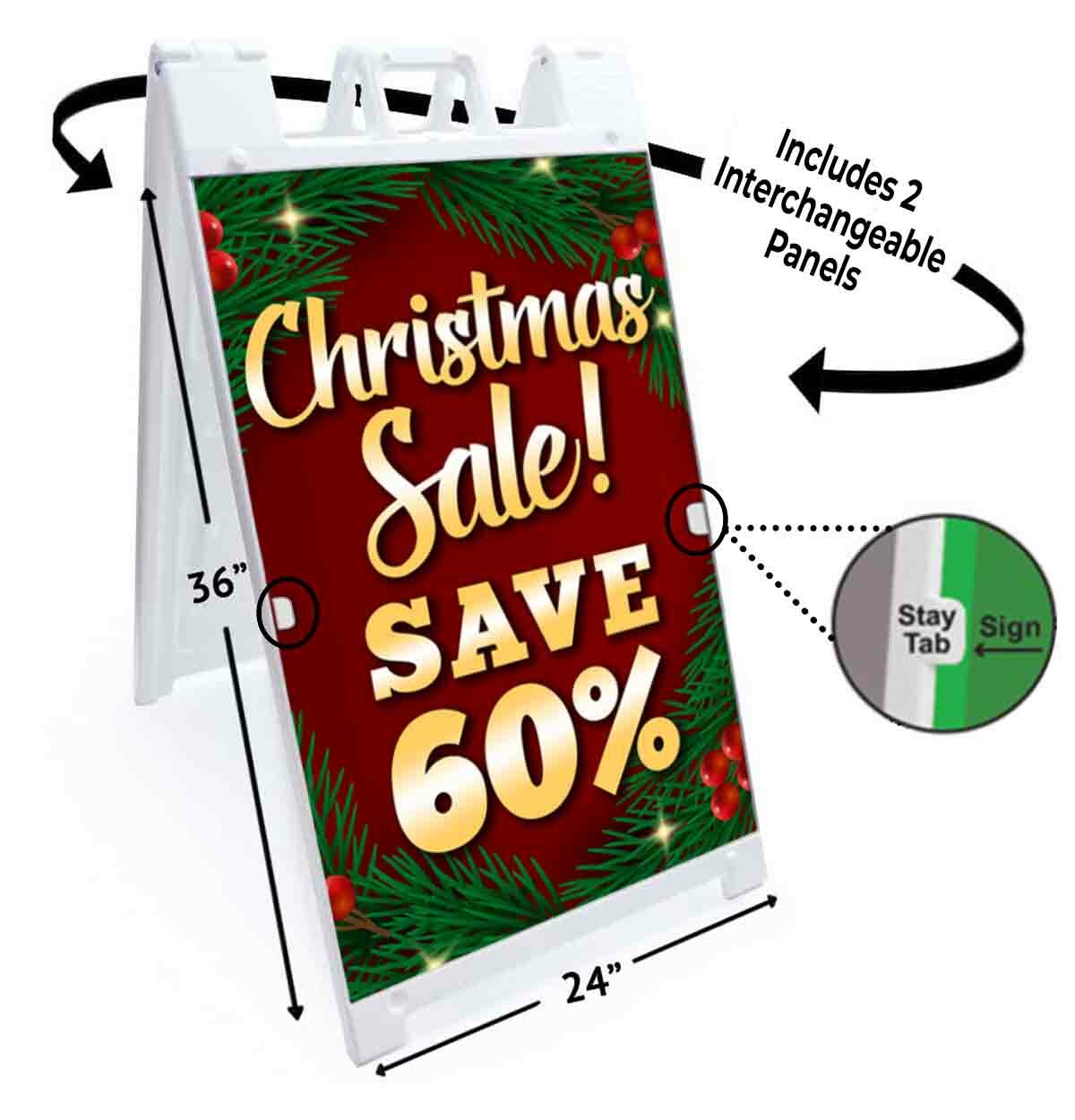 CHRISTMAS SALE SAVE 60% Signicade 24×36 A Frame Sidewalk Sign Double Sided