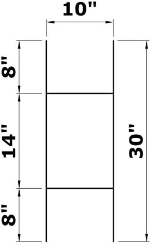 Heavy Duty 9 Gauge Yard Sign Stakes – 10 Pack 30×10 Inch with No Hardware