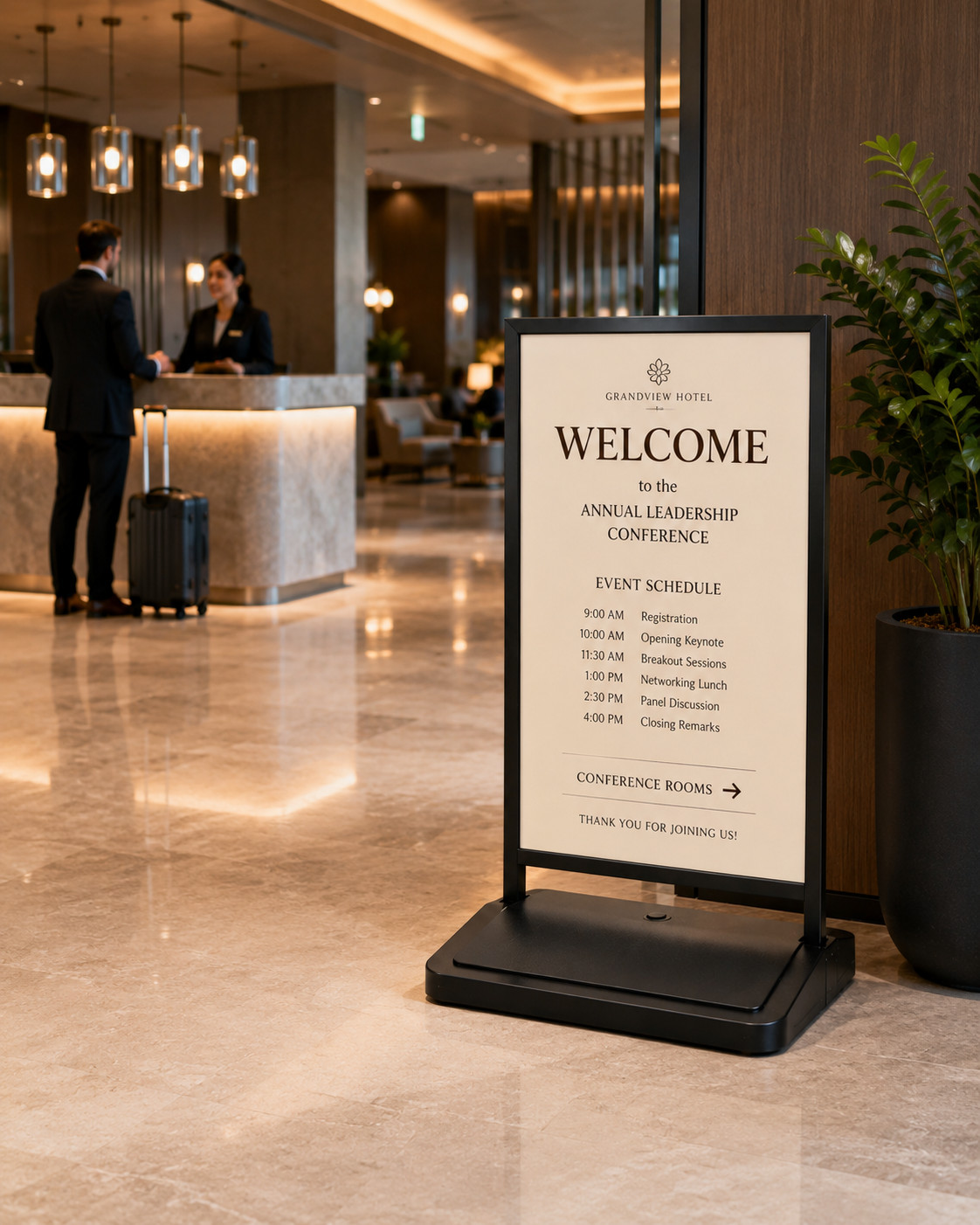 Floor Stand Sign Holder 23⅔”x35½” Indoor and Outdoor Sidewalk Refillable Water