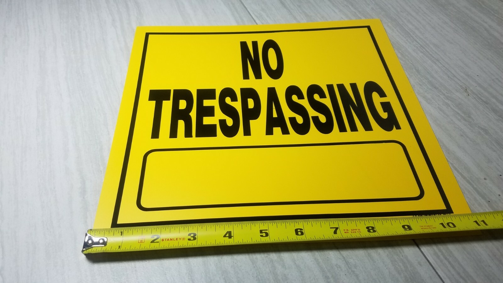 1 Sign NO TRESPASSING 11″ X 11″ Plastic Styrene