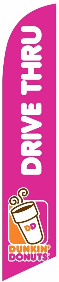 Custom Dunkin’ Donut Drive-Thru Feather Banner Swooper Flag -No Wind…