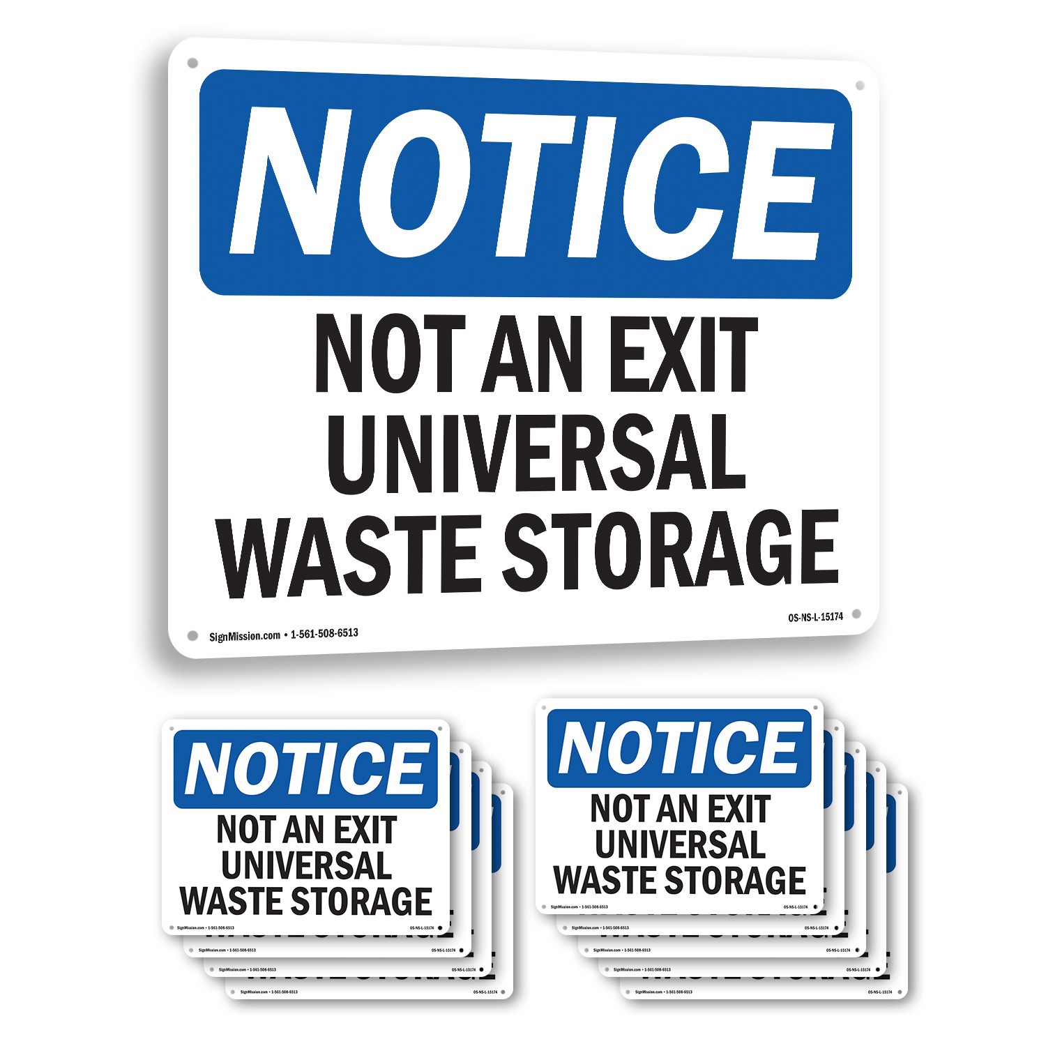 Not An Exit Universal Waste Storage OSHA Notice Sign Or Decal – 5 or 10 Pack