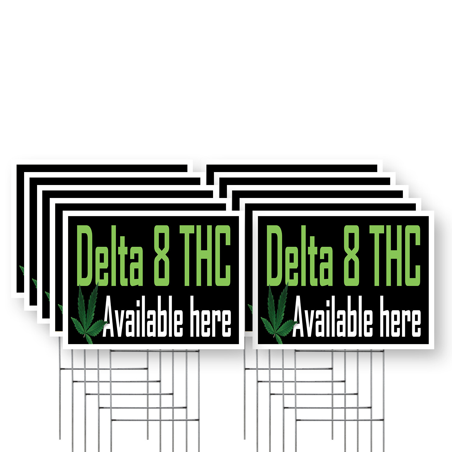 Delta 8 THC Available Here Yard Sign Herbal Wellness, CBD Shops, Customer Ready