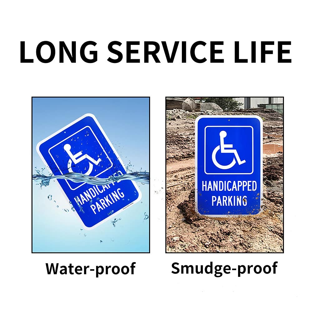 Large Handicap Parking Sign, Handicapped Sign, 18″x 12″ .040 Rust Free Alumin