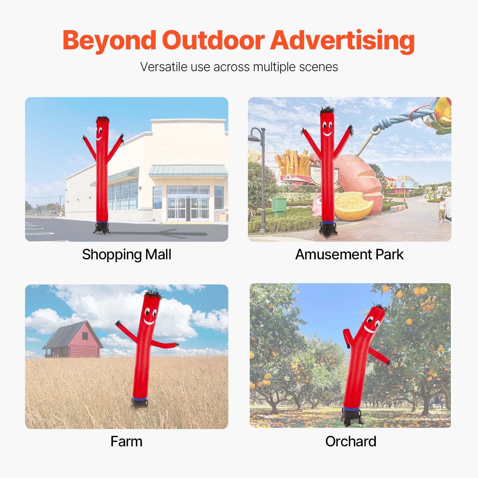 20ft Red Inflatable Tube Man w/ 1HP IPX3 Blower