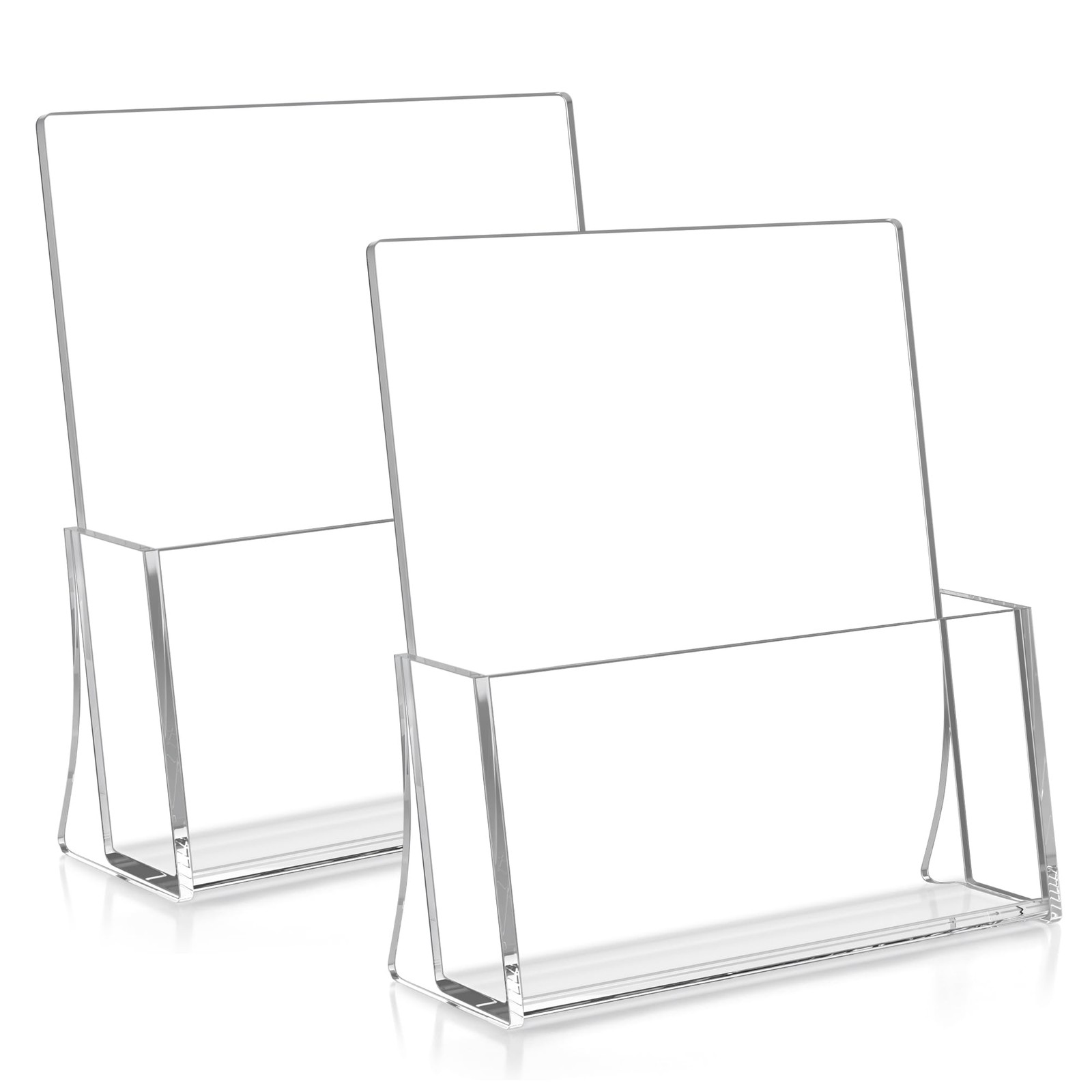 zavekia 2 Pack Acrylic Brochure Holder, 8.5 x 11 inches Clear clear