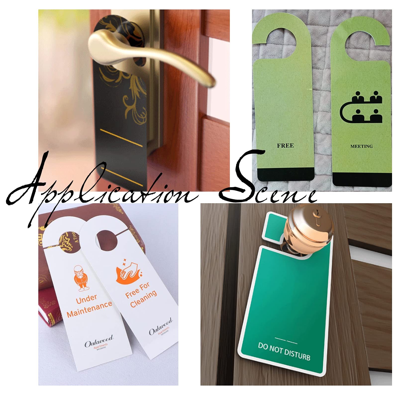 30Pcs 8X3.23Inch PVC Door Knob Hangers Blank Door Signs to Write Your Own Messag