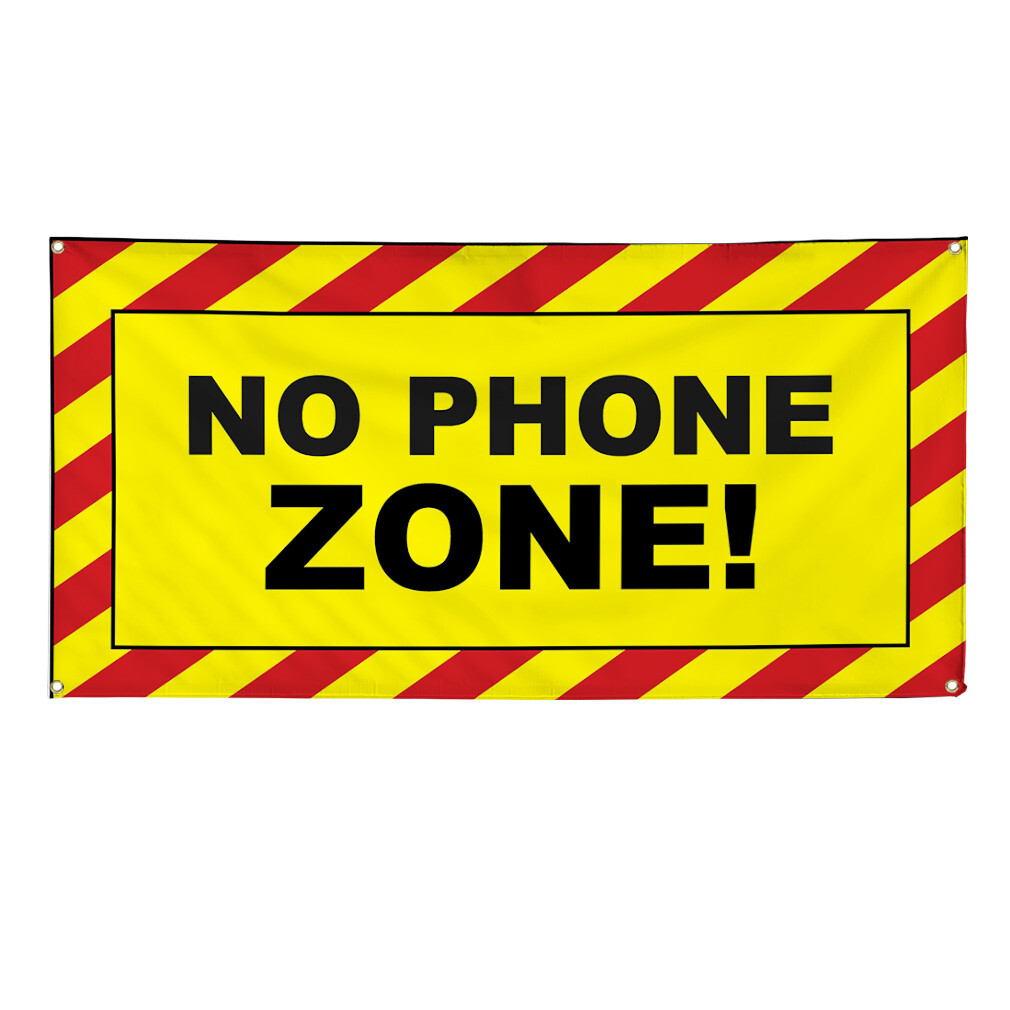 Vinyl Banner Multiple Sizes No Phone Zone! Workplace Lifestyle Awareness Outdoor