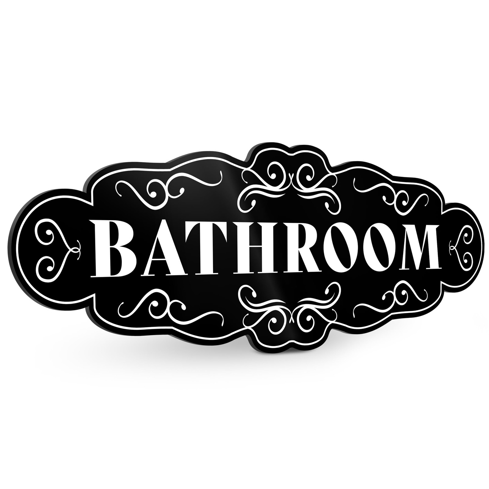 Bathroom Sign Door 9×3 Inch Dibond SelfAdhesive Restroom Plaque Indicator