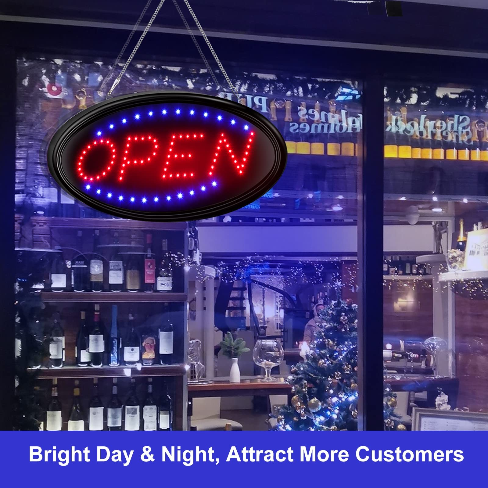 LED Open Sign with Remote, Ultra Bright Electric Light Up Signs for Business,…