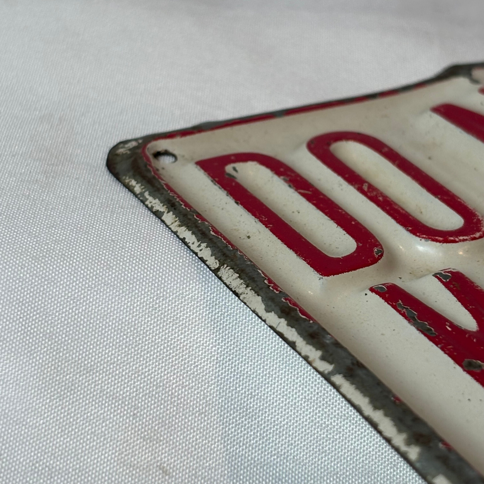 Embossed Steel DO NOT START MAN WORKING IN PULPER Sign Industrial Paper Plant