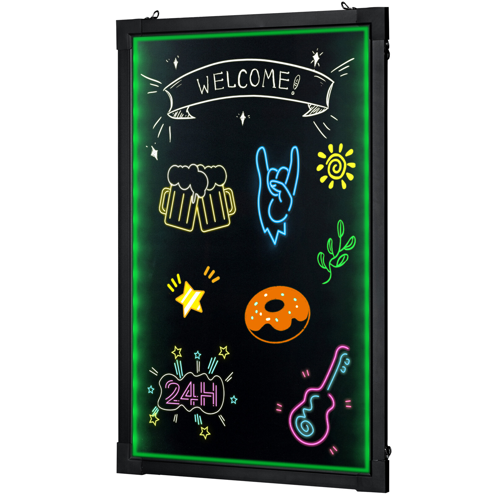 VEVOR LED Message Writing Board 24″x16″ Illuminated Erasable Lighted Chalkboard