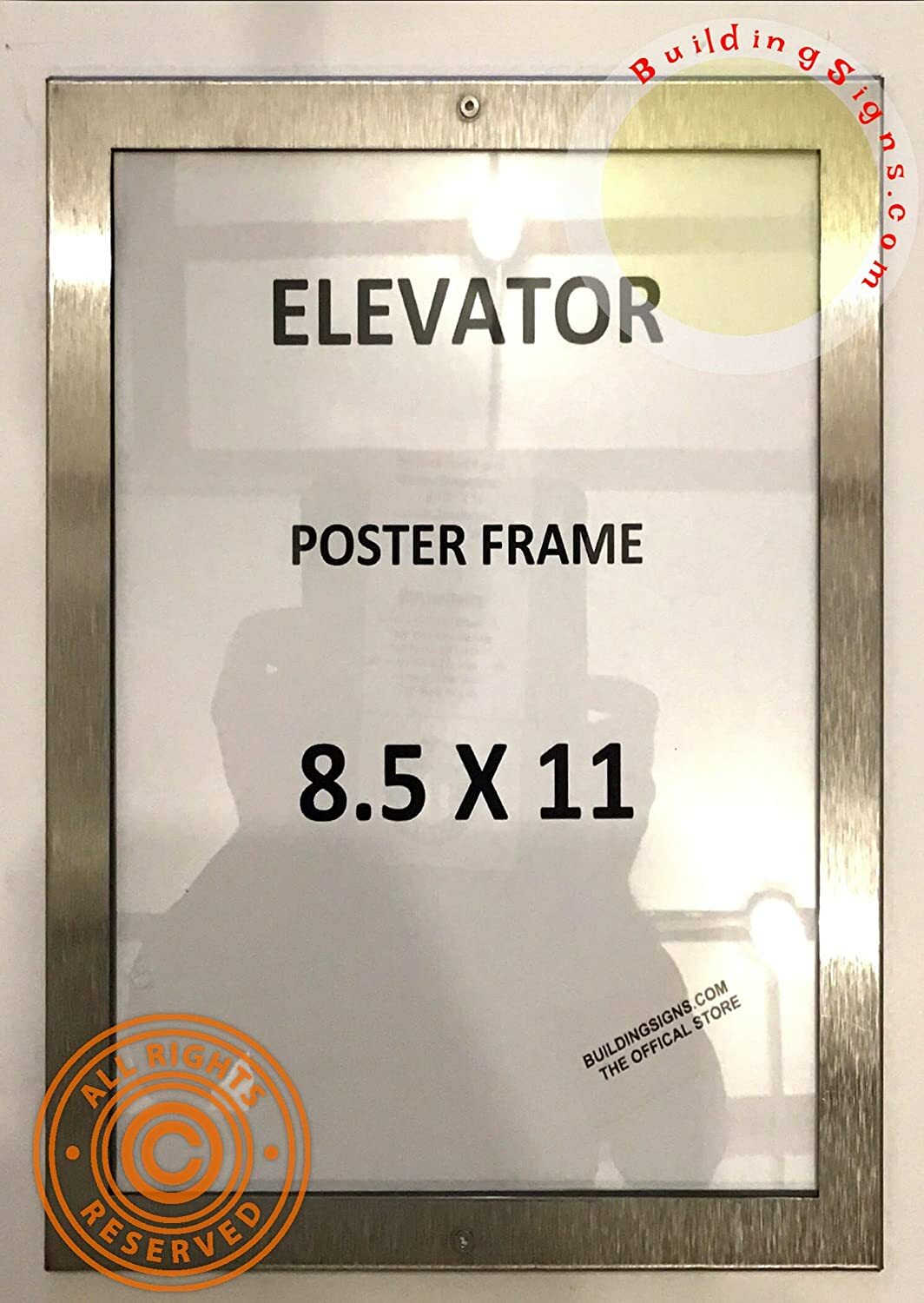 Elevator Poster Frame 8.5×11 (Lockable !!!, Stainless Steel-REF24-1027