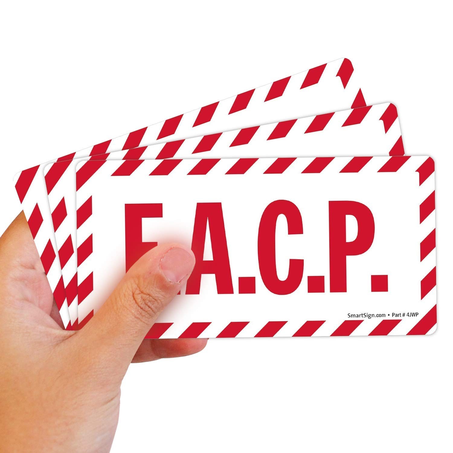 5-Pack 2.5×5″ “FACP” Adhesive Vinyl Label Red on Glow LB-2084-EU-2.5×5-Q5