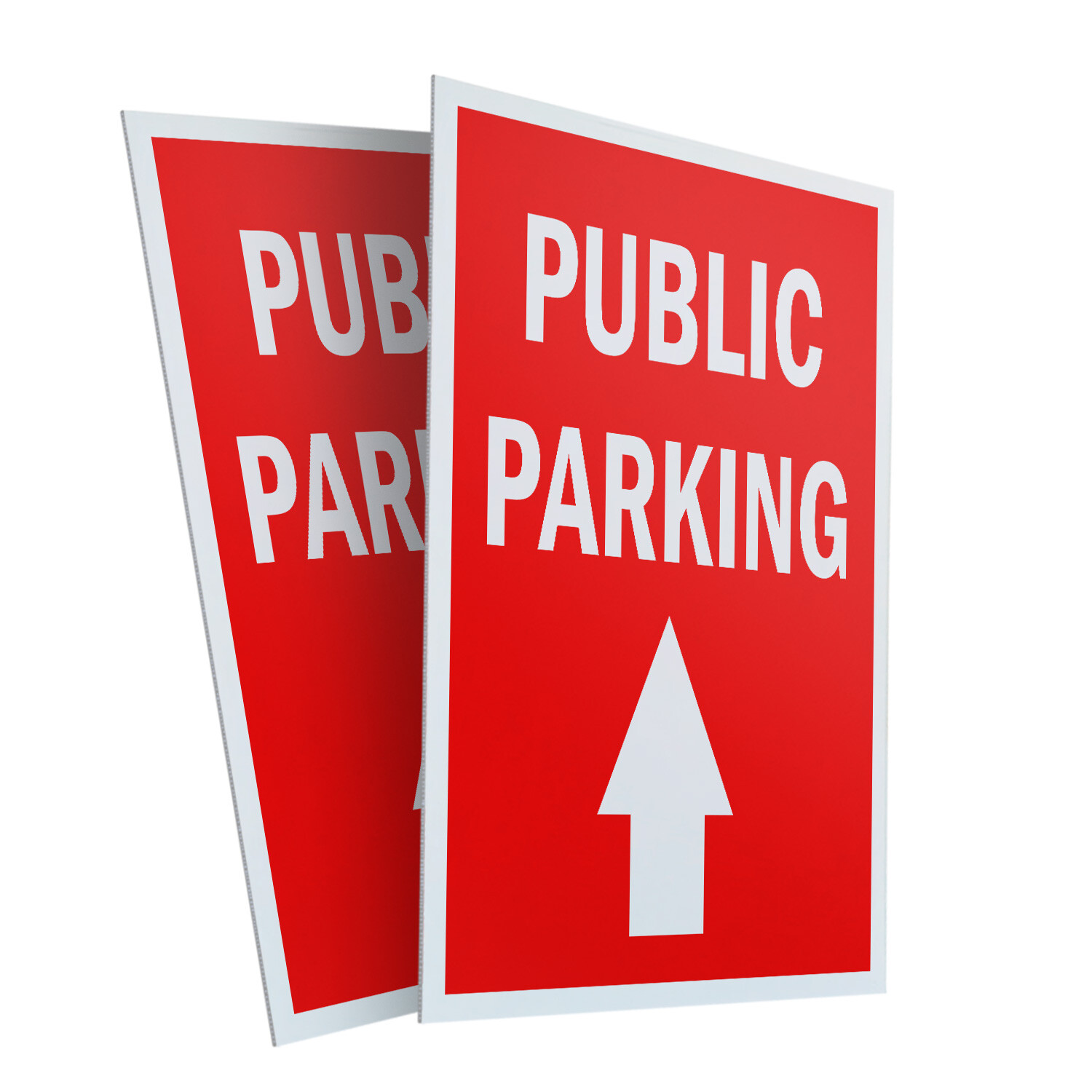 Public Parking With Up Arrow 24″ x 36″ 2 Pack Of Store Sign Plastic Or Decal