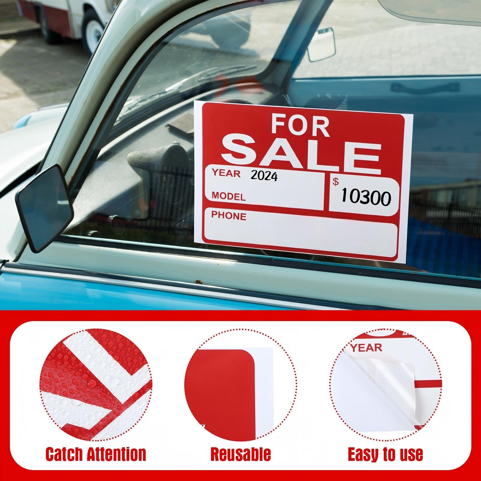 Seajan 25 Pcs for Sale Signs for Car 9 x 12 Inches Auto Sales Signs Vehicle, Hou