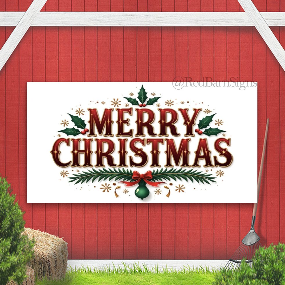 Merry Christmas Winter Outdoor Farmhouse Decorations Lawn Yard Sign Single-Sided