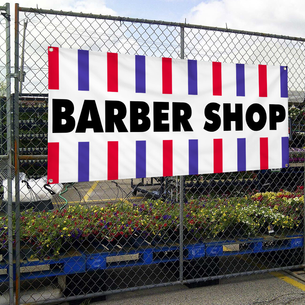 Vinyl Banner Multiple Sizes Barber Shop Outdoor Advertising Printing A Business