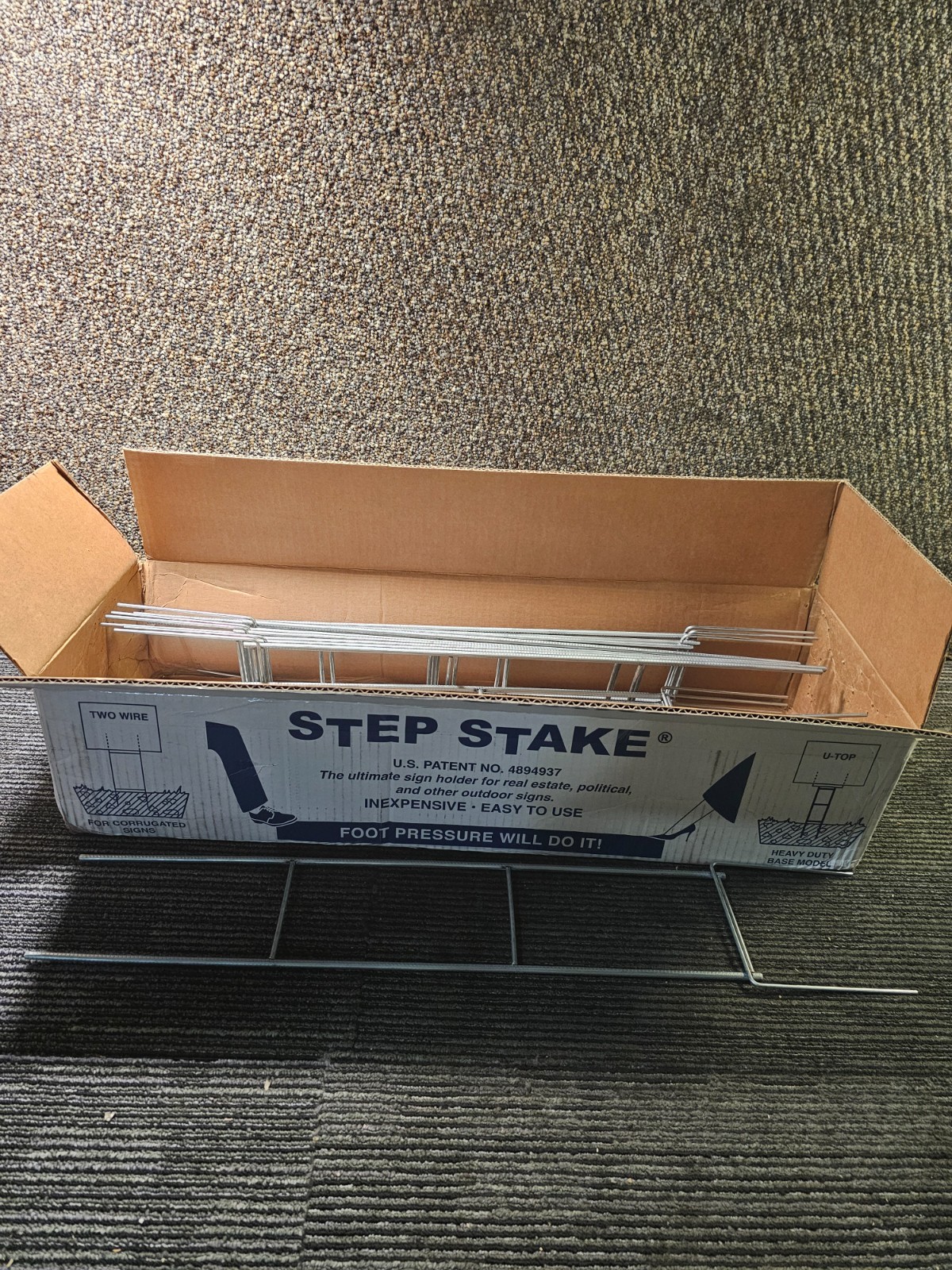 (QTY 21) Step Stake 5.5″ x 29″ U-Top Metal Frame Wire Step Stake for Yard Signs