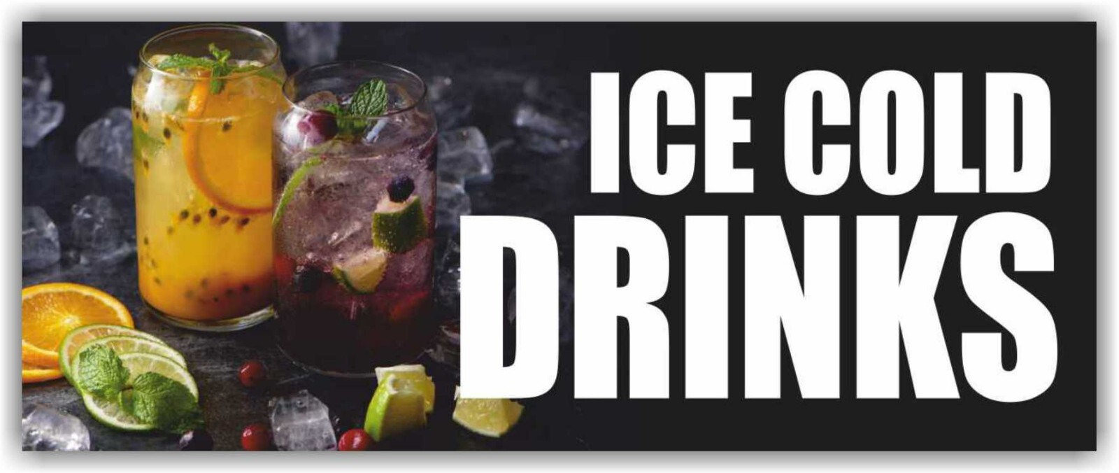 ICE COLD DRINKS Advertising Banner Vinyl Mesh Sign lemonade tea juice water tea