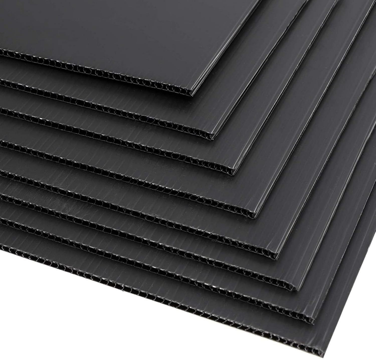 8-Pack Weather-Resistant Black Corrugated Yard Signs – Customizable 24×36 in