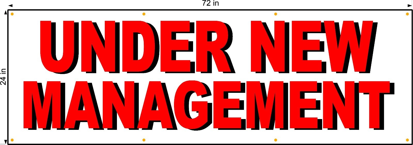UNDER NEW MANAGEMENT BANNER 2FT X 6FT Larger Size