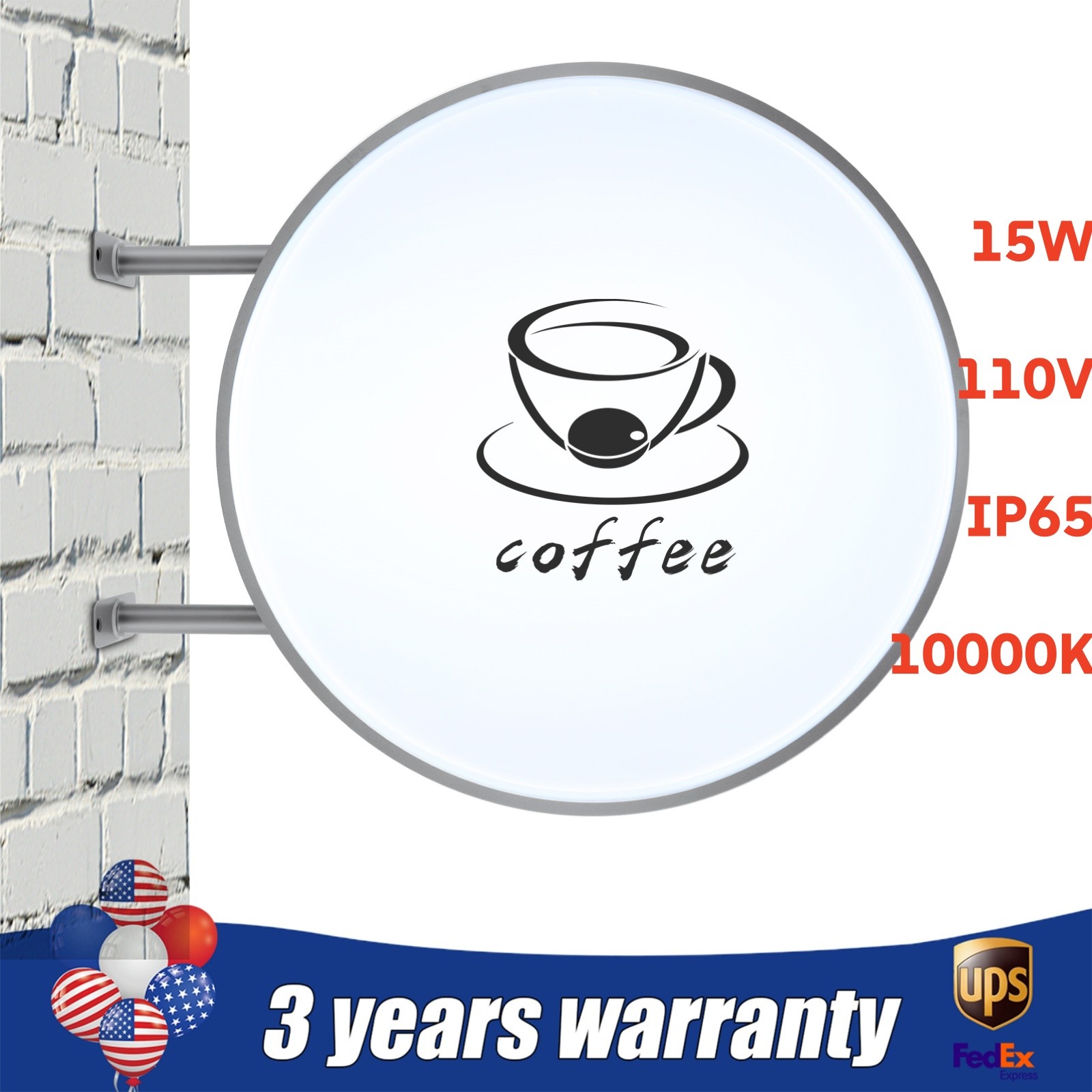 24 LED Light Box Sign Round Double-Side Outdoor Advertising Business Sign Blank