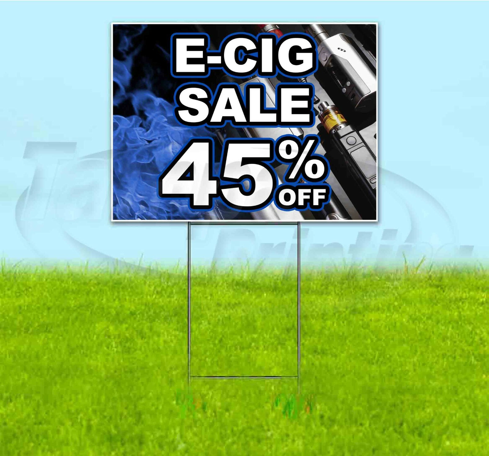 E-CIG SALE 45% OFF 18×24 Yard Sign WITH STAKE Corrugated Bandit USA VAPE DEALS