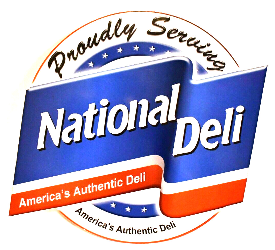 Original National Deli Sign America’s Authentic Deli 19.5″x25″ Collectible HTF