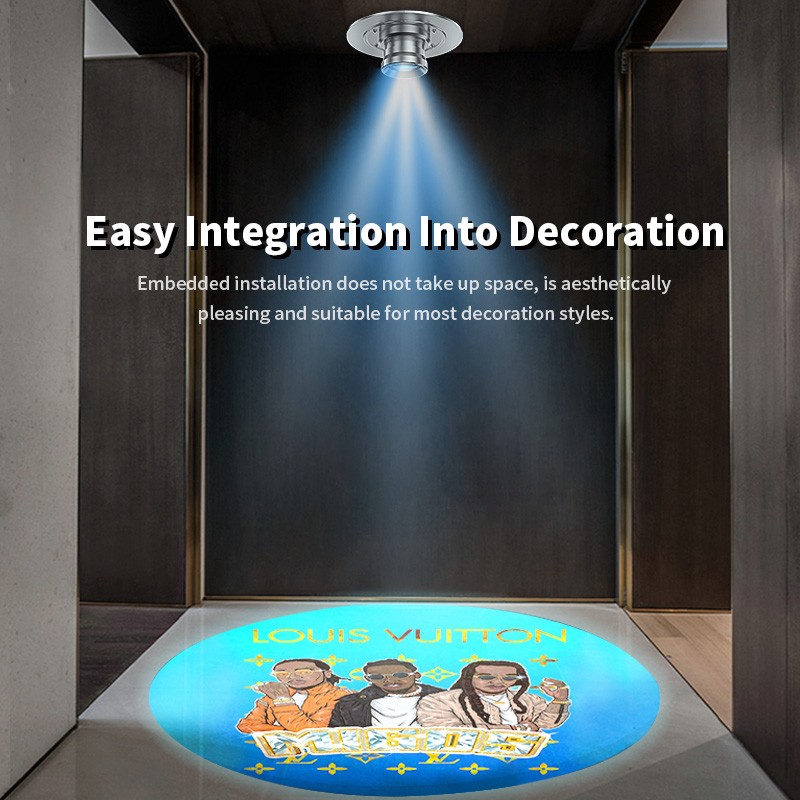 110W Recessed Gobo Projector Multi-color Free Custom Logo Advertising LED Signs