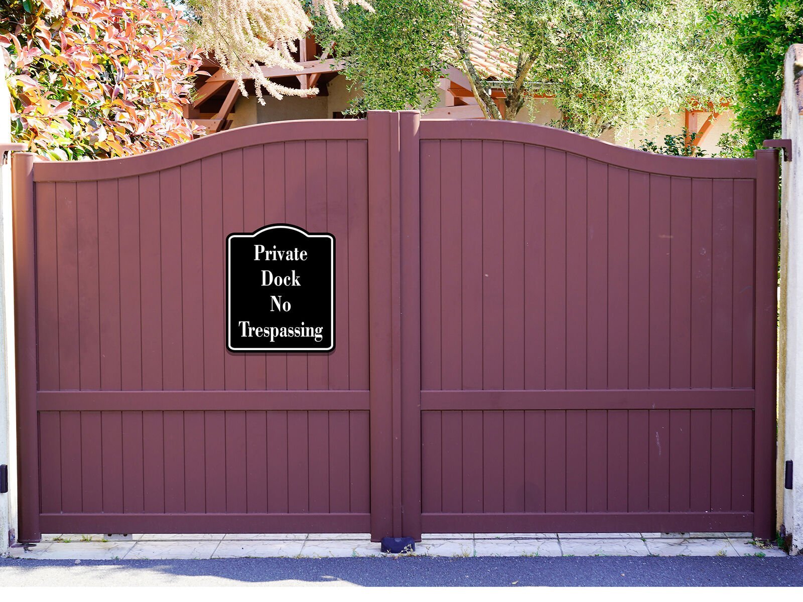 Private Dock No Trespassing BLACK Aluminum Composite Sign