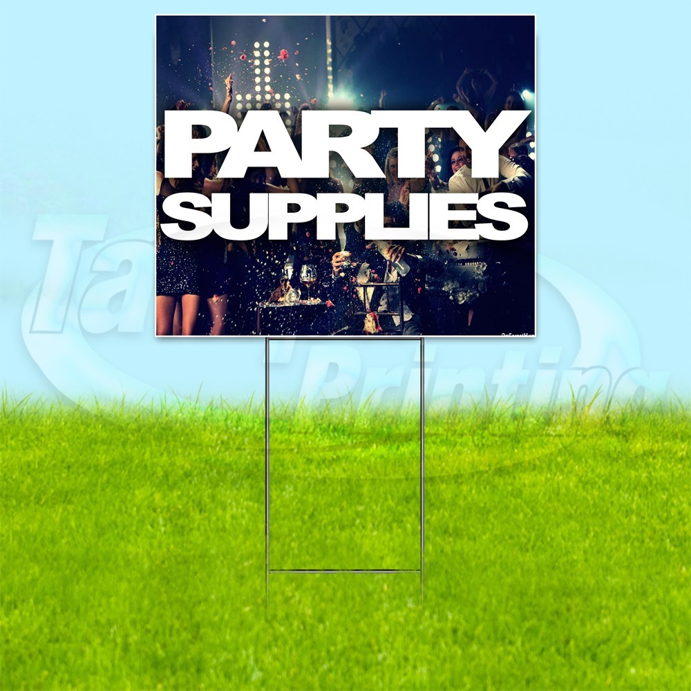 PARTY SUPPLIES 18×24 Yard Sign Holiday Plastic Corrugated WITH STAKE USA YS00000