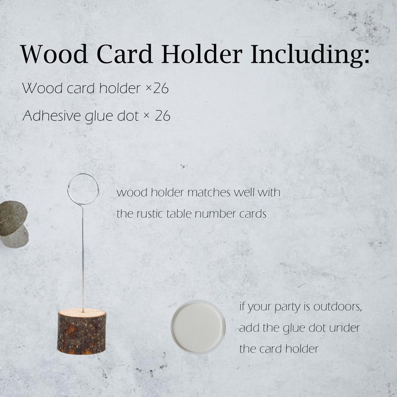 26 PCS Rustic Table Number Cards 125 With Wood Holders For Wedding Party