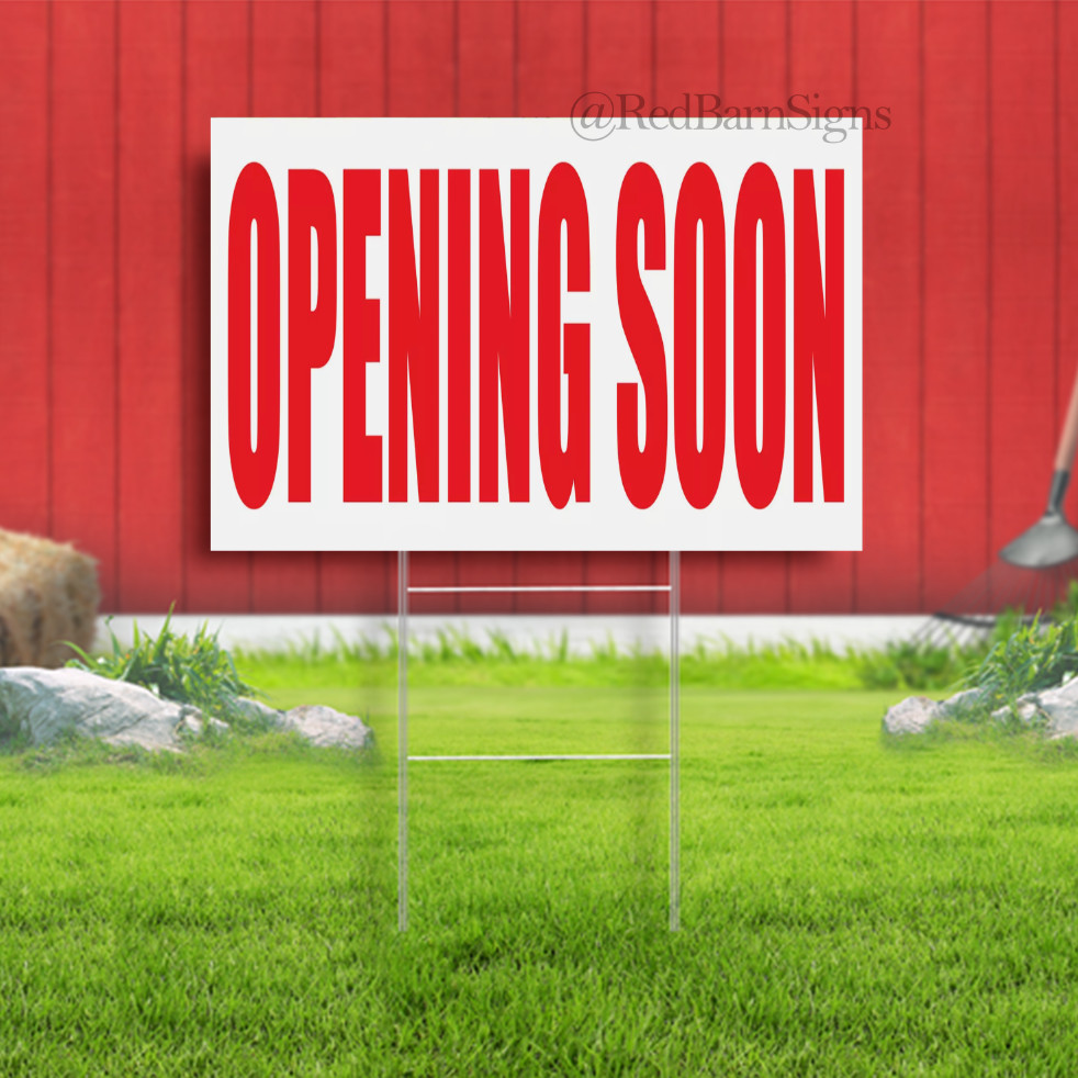OPENING SOON SHOP YARD sign OUTDOOR POSTER waterproof with metal stakes