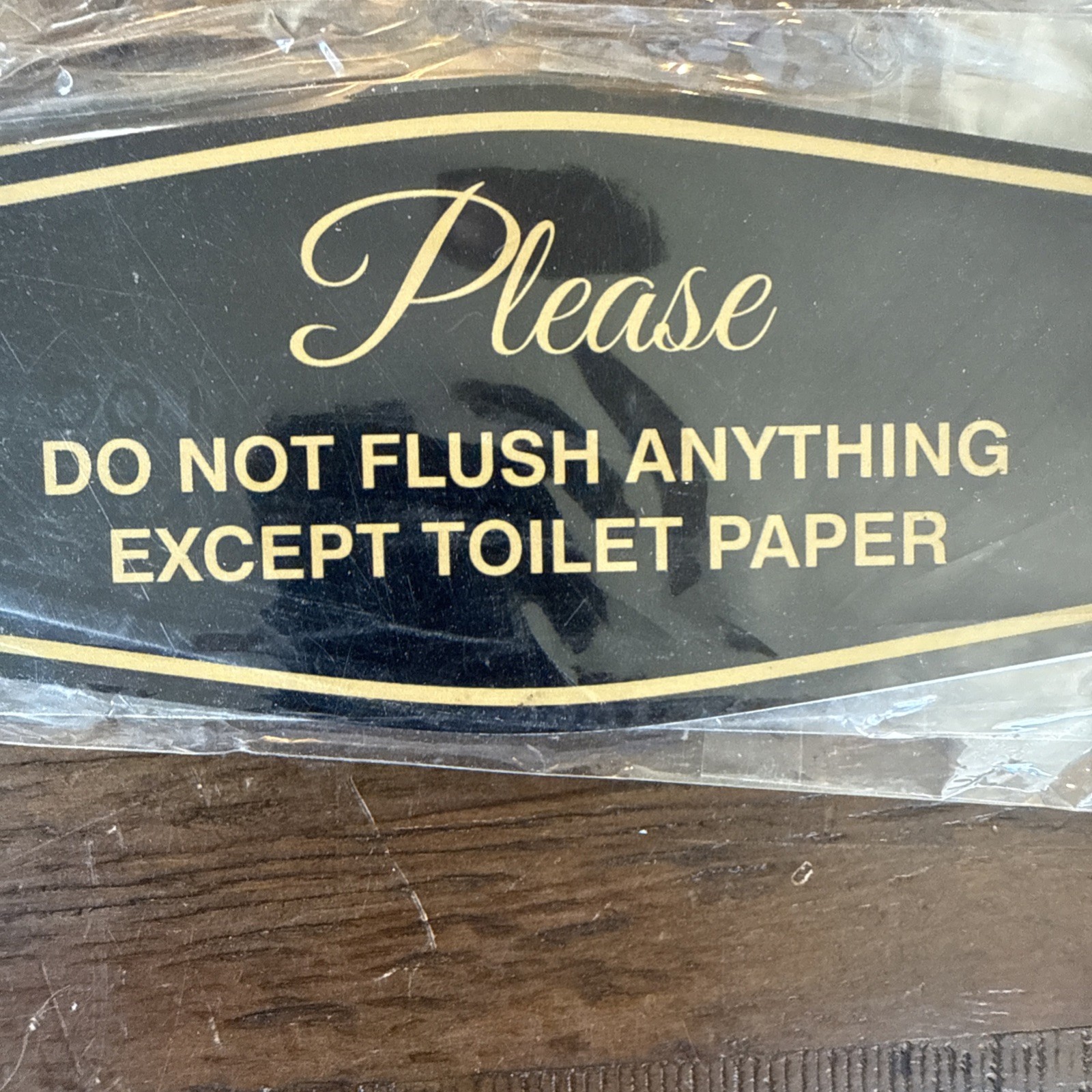 5 Pack Fancy Please Do Not Flush Anything Except Toilet Paper Sign Black Gold