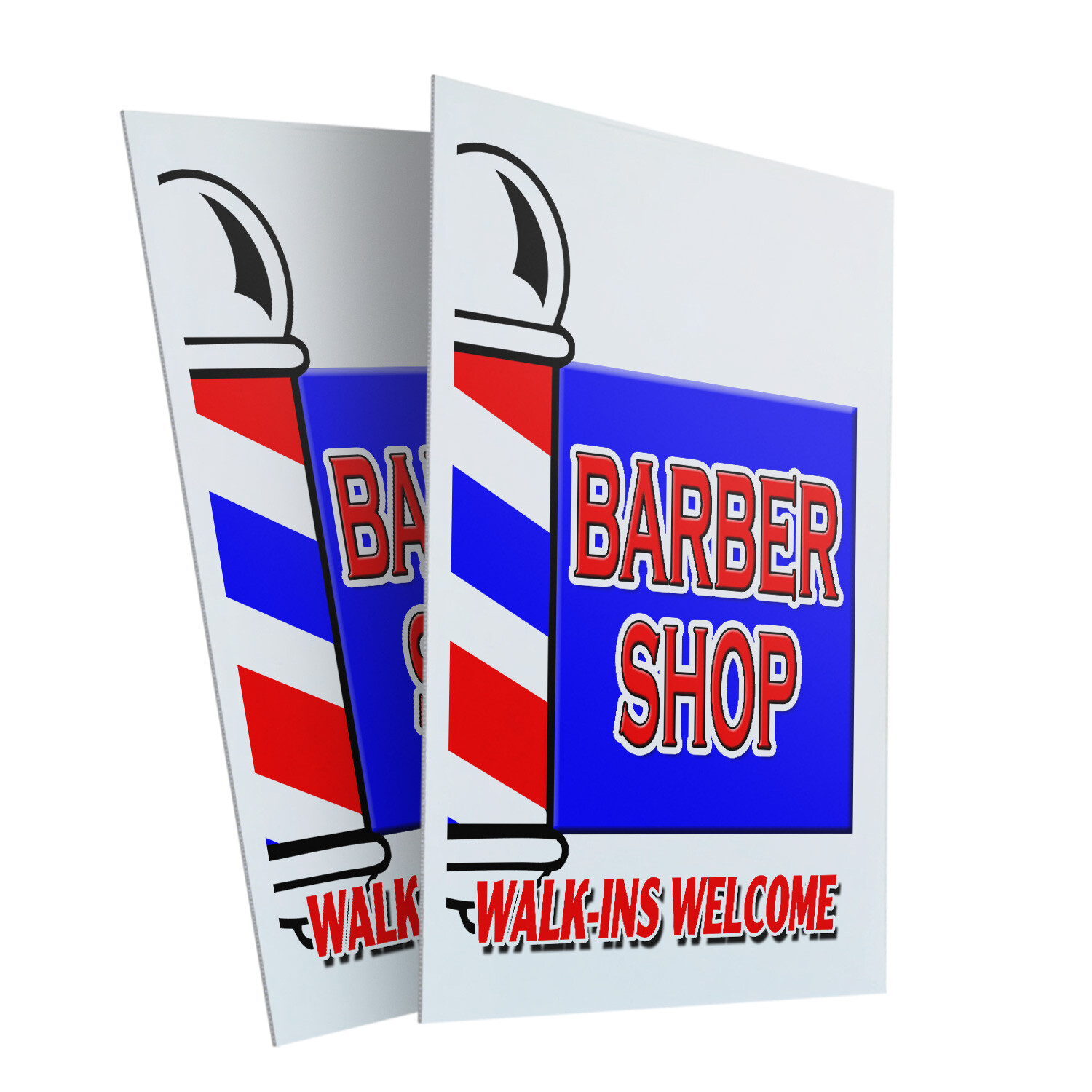 A-frame Sidewalk Barber Shop Walk-ins Welcome 24″ x 36″ Double Sided A-Frame Sid
