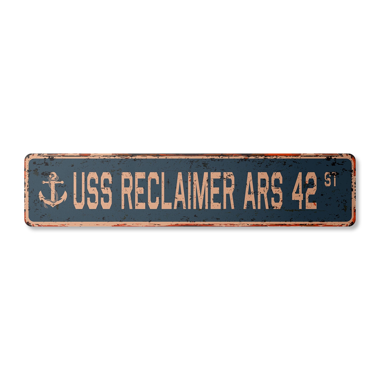 USS RECLAIMER ARS 42 Vintage Street Sign us navy ship veteran sailor rustic gift