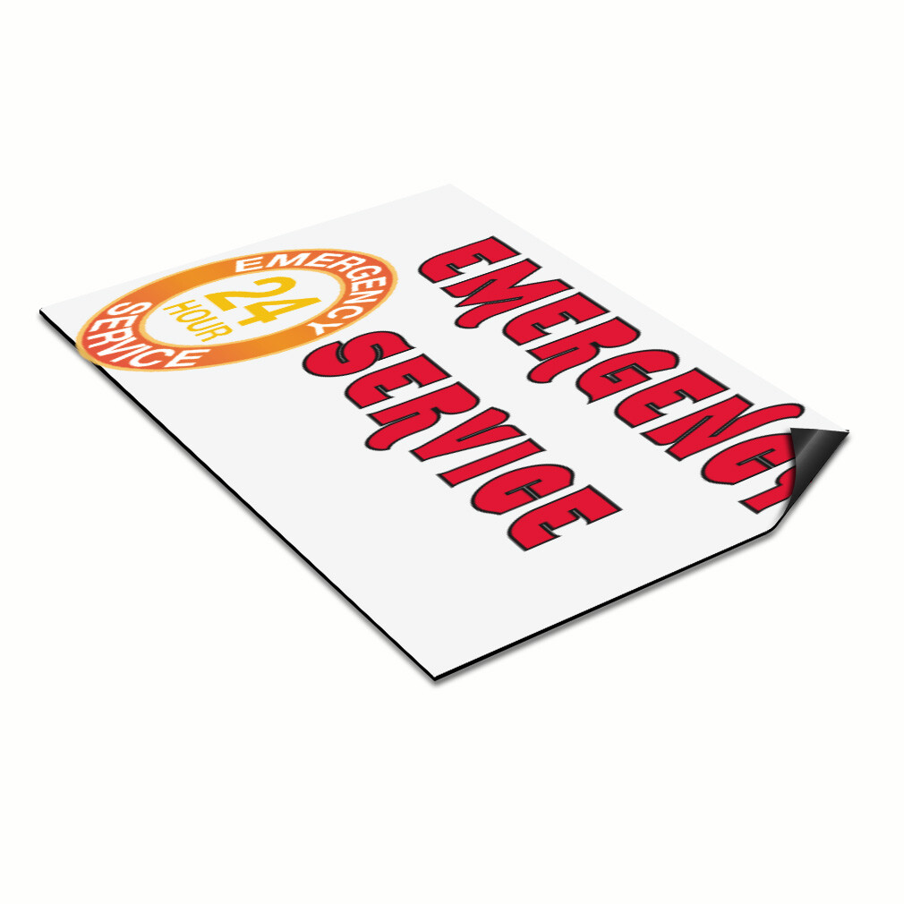 Car Magnet Set of 2 Emergency Service Advertising Printing Industrial Sign