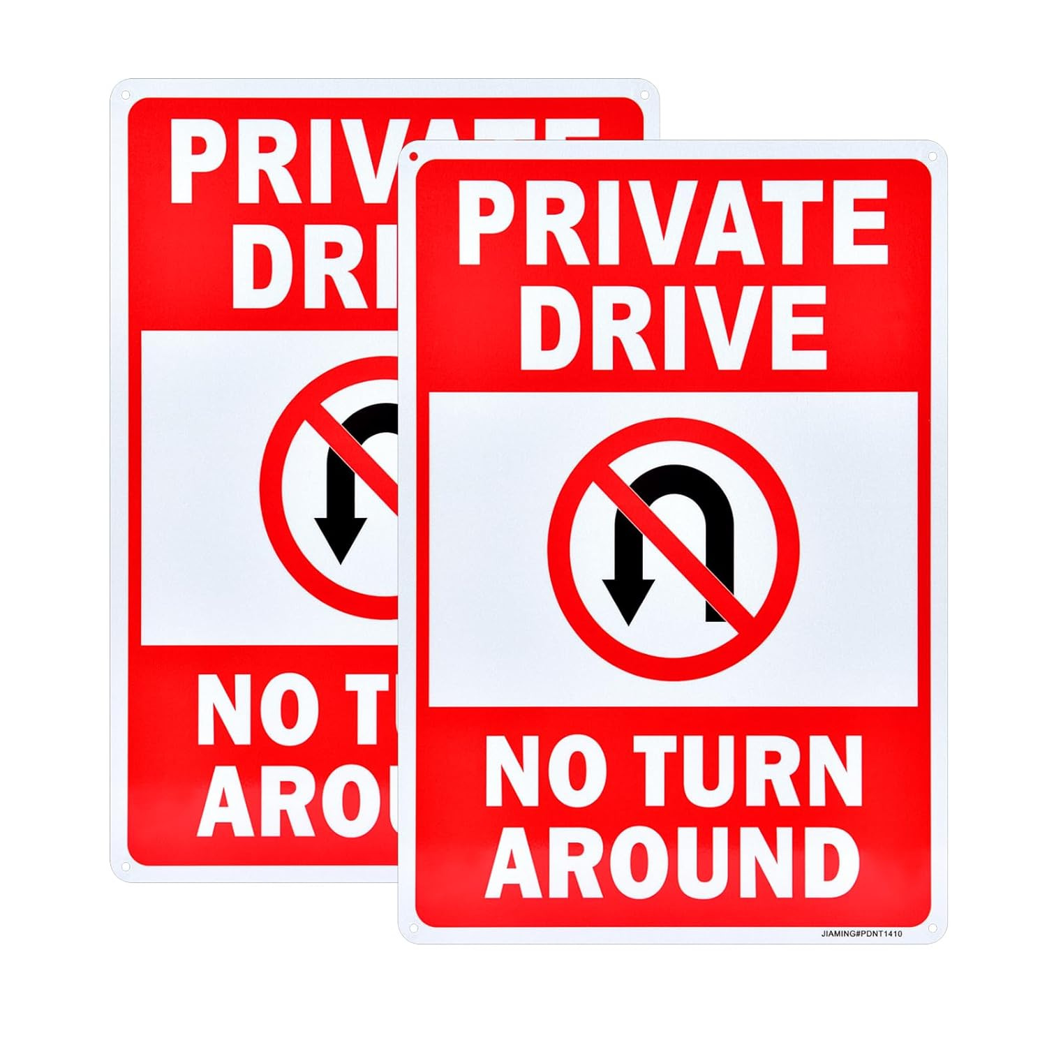 Private Drive Sign, No Turn around Sign, Driveway Signs No Turnaround, 2 Pack 14