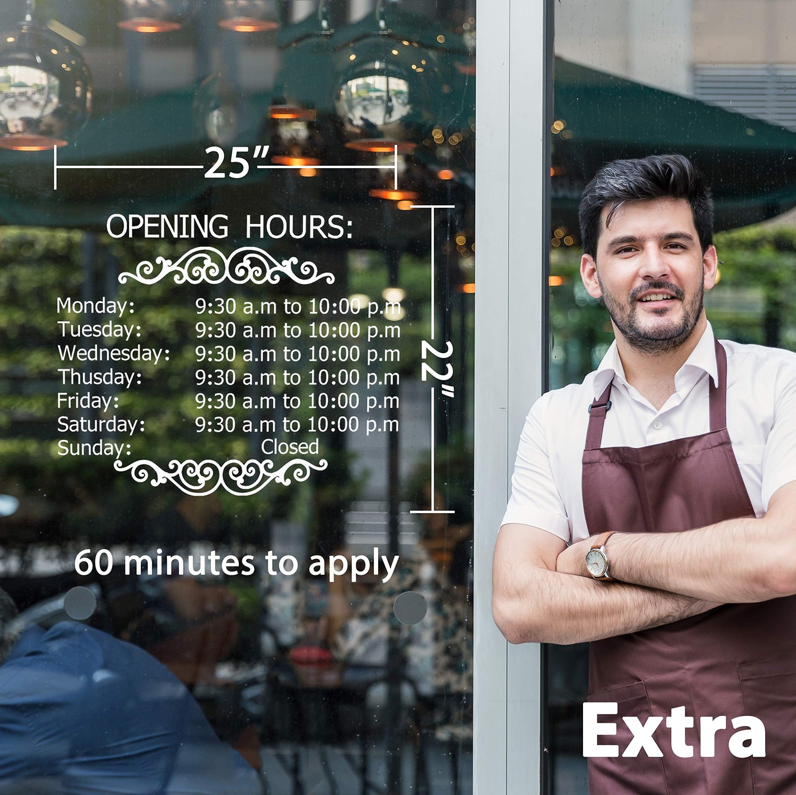 Business Hours Window Sign 16×23 Inch Changeable Retail Store Display
