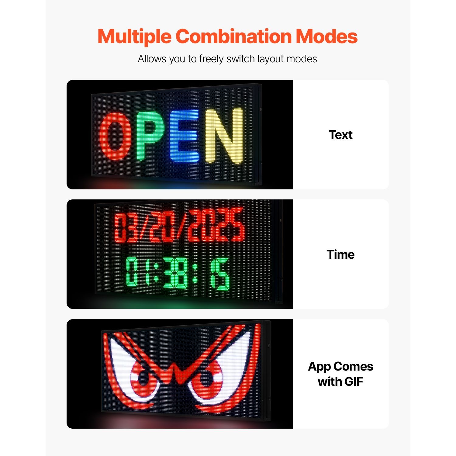 Outdoor LED Shop Sign, IP65, Aluminum Frame, Bluetooth