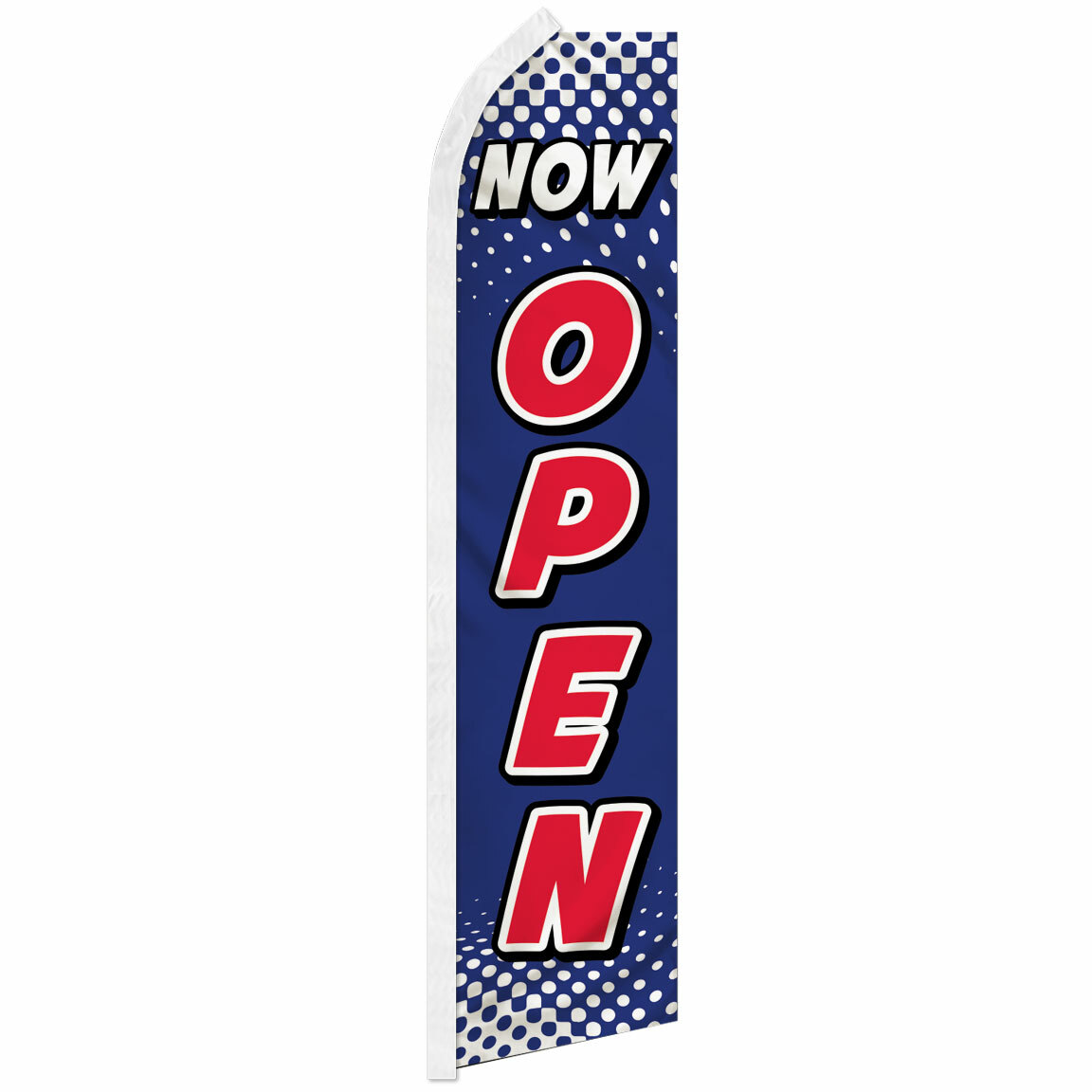 Now Open Advertising Swooper Feather Flag Open Now BL/WT