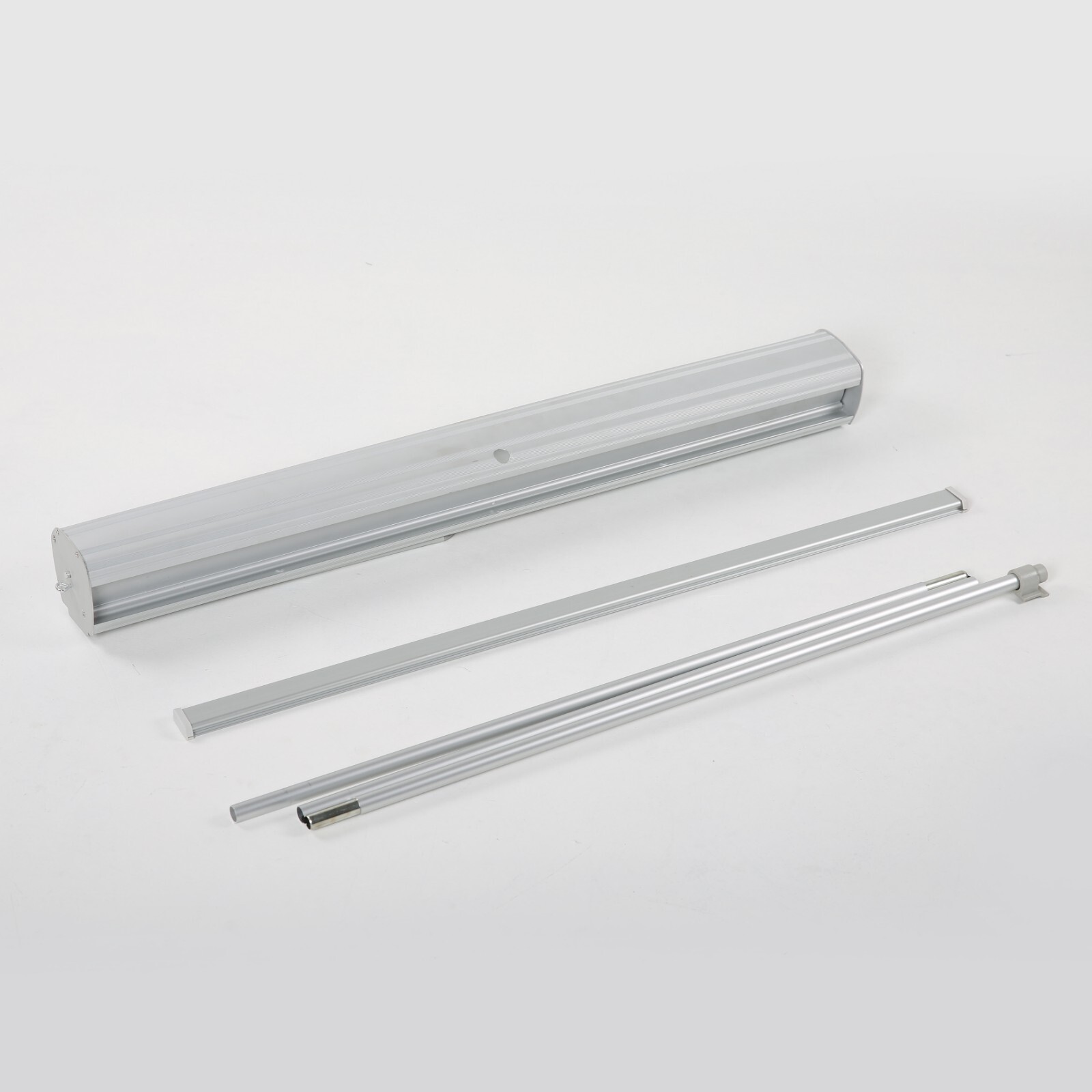 Retractable Roll Up Banner Floor Standing 24×78.75 Inch Silver Aluminum with Bag