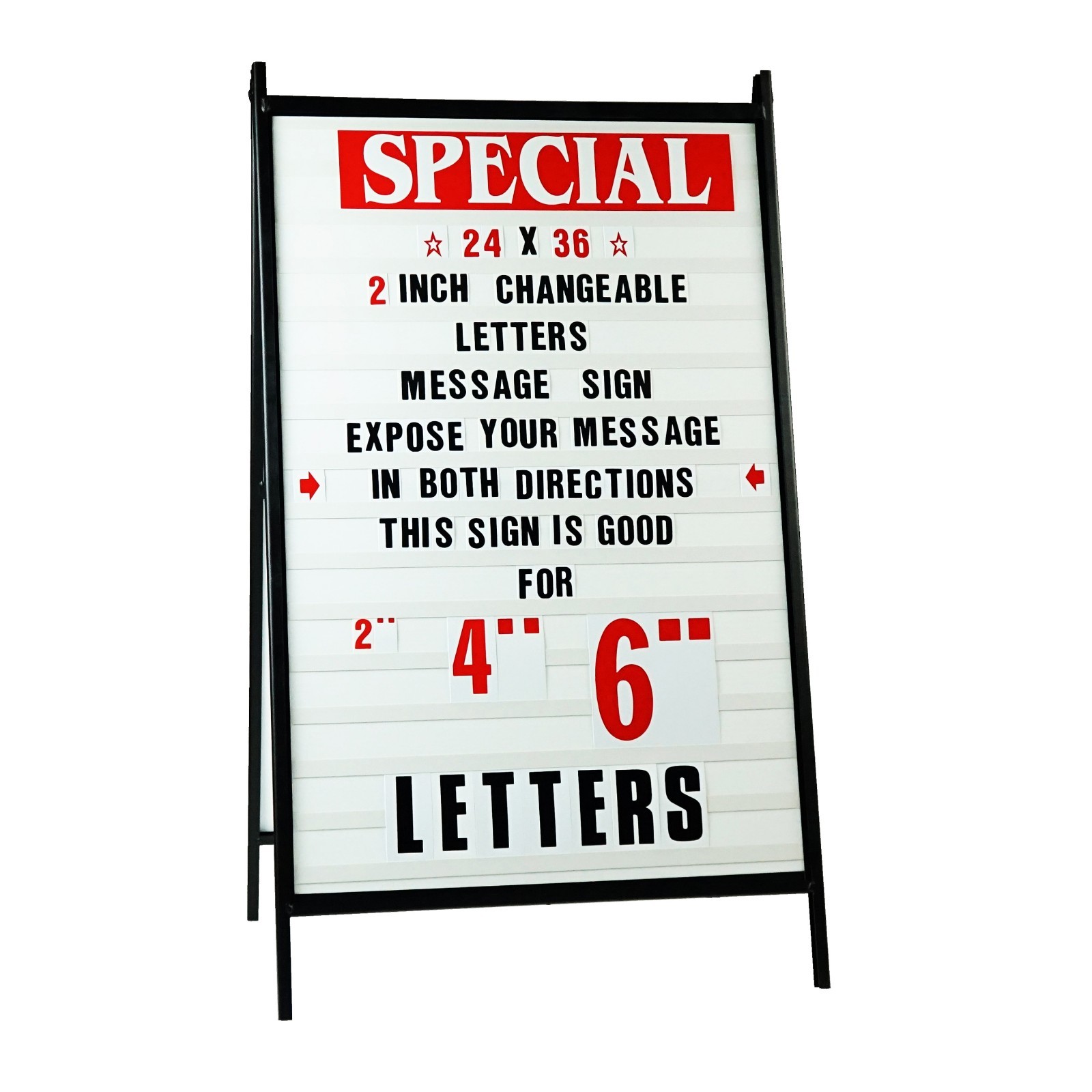 A Frame Sidewalk Signs Changeable Letters Message Outdoor Sign W 2″ letters set