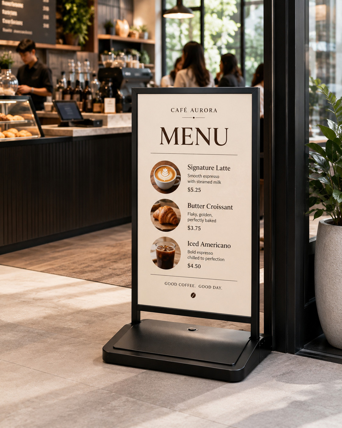 Floor Stand Sign Holder 23⅔”x35½” Indoor and Outdoor Sidewalk Refillable Water