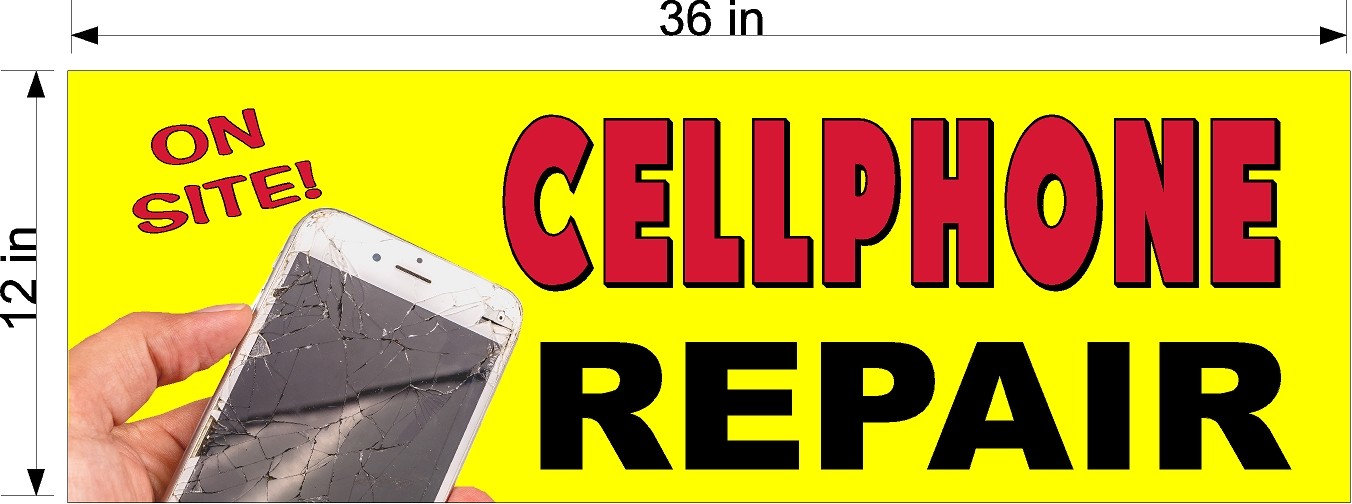 NEW! PERFORATED WINDOW VINYL DECAL 12″ X 36″ CELL PHONE REPAIRS ON SITE