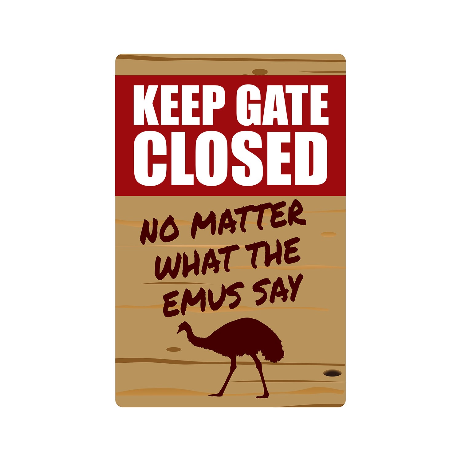 KEEP GATE CLOSED Emu Sign Or Decals warning animal Emu farm | Indoor/Outdoor