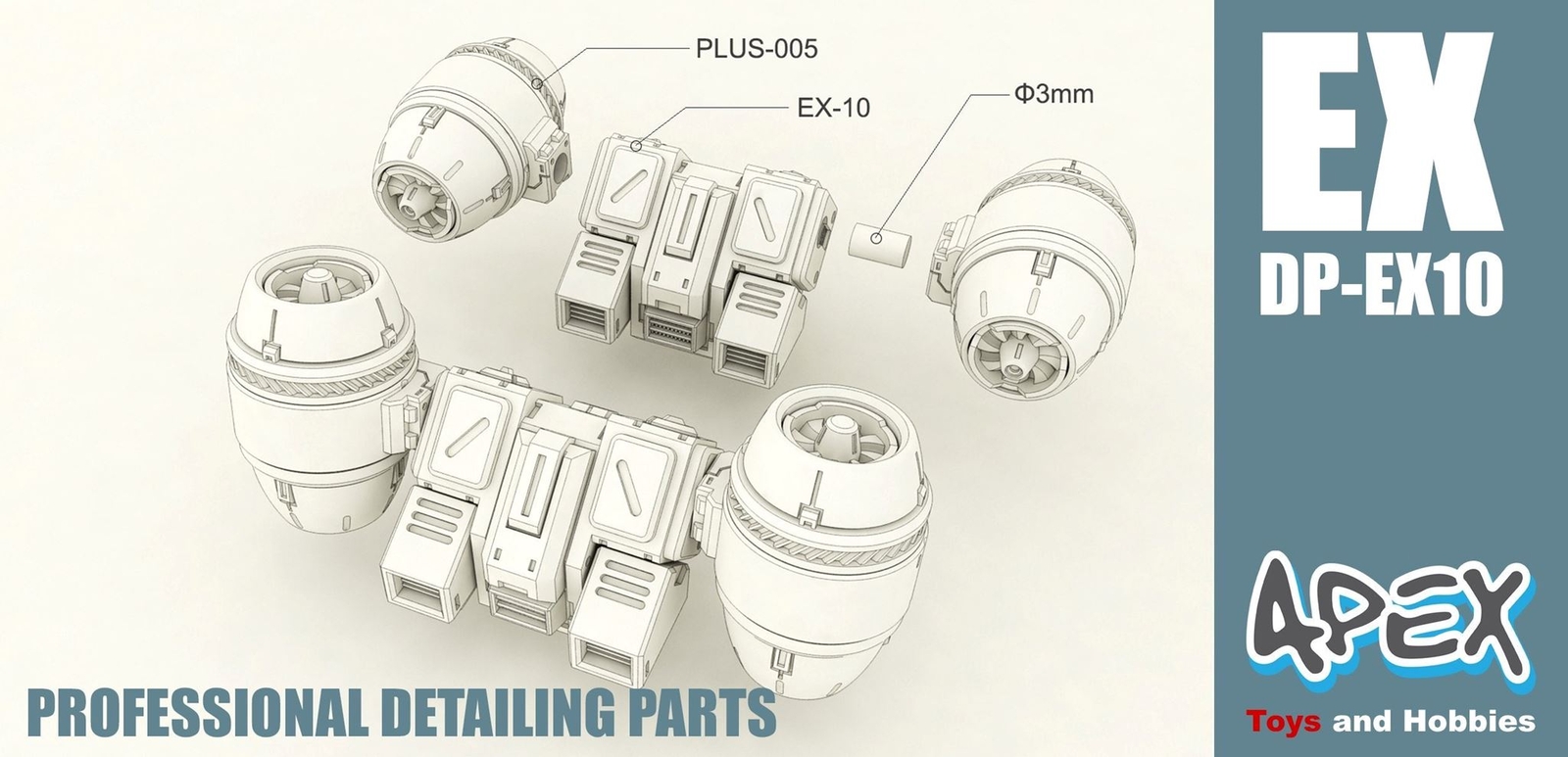 Apex Detailing Parts DP-X010 Detail Backpack Gundam Detail Parts USA Seller