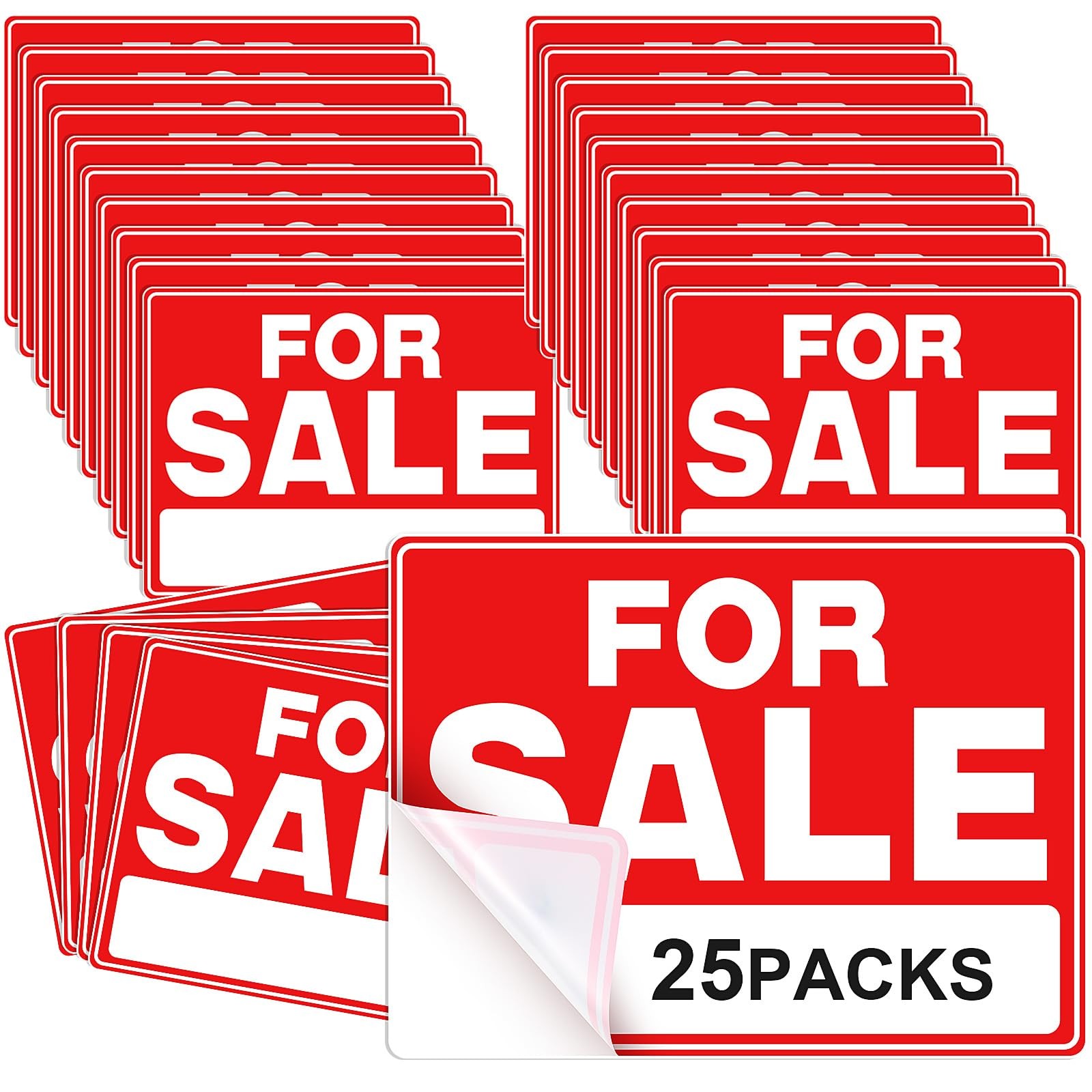 Sale Signs 25 Pcs 9 x 12 Inches Classic Waterproof Rust Free Plastic Stickers